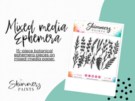 Mixed Media White Botanical Ephemera